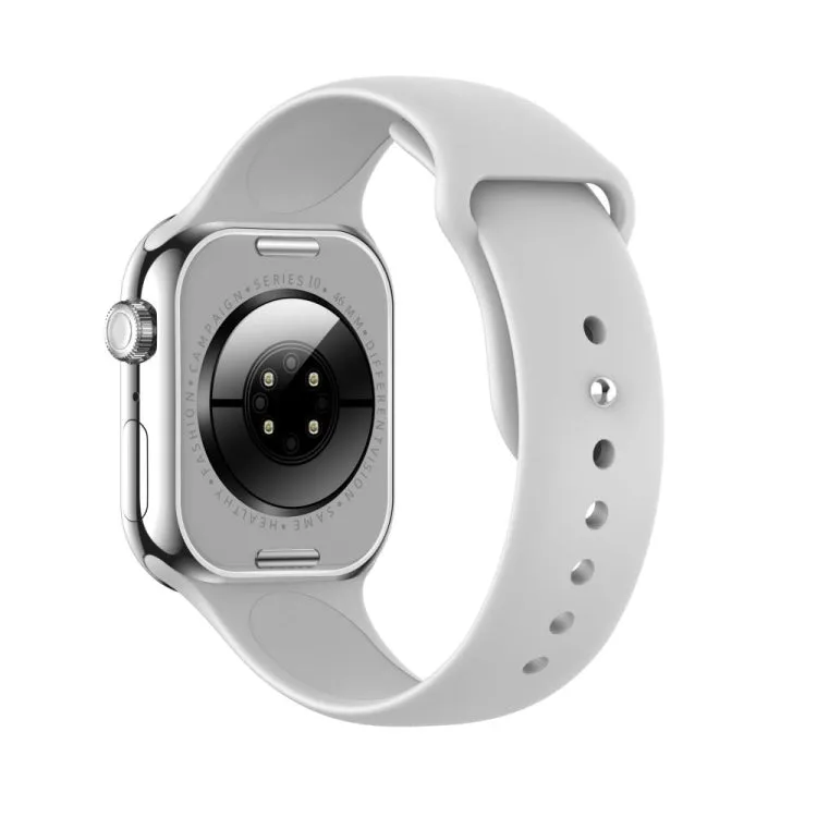 KL08 2.04 inch Color Screen Smart Watch Silicone Strap, Support Bluetooth Call(Silver)