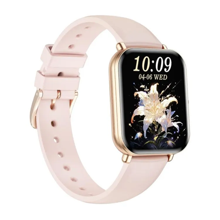 KM66 1.75 inch Color Screen Smart Watch Silicone Strap, Support Bluetooth Call(Gold)