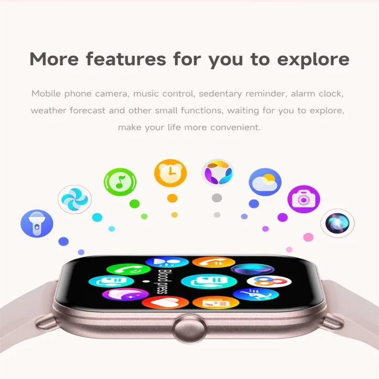 KM66 1.75 inch Color Screen Smart Watch Silicone Strap, Support Bluetooth Call(Gold)