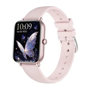 KM66 1.75 inch Color Screen Smart Watch Silicone Strap, Support Bluetooth Call(Pink)