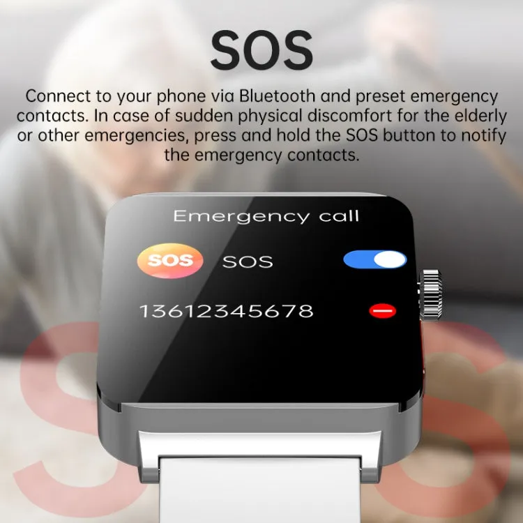 KS03 Pro 1.96 inch Color Screen Smart Watch, Support Bluetooth Call / Health Monitoring(Silver Black)