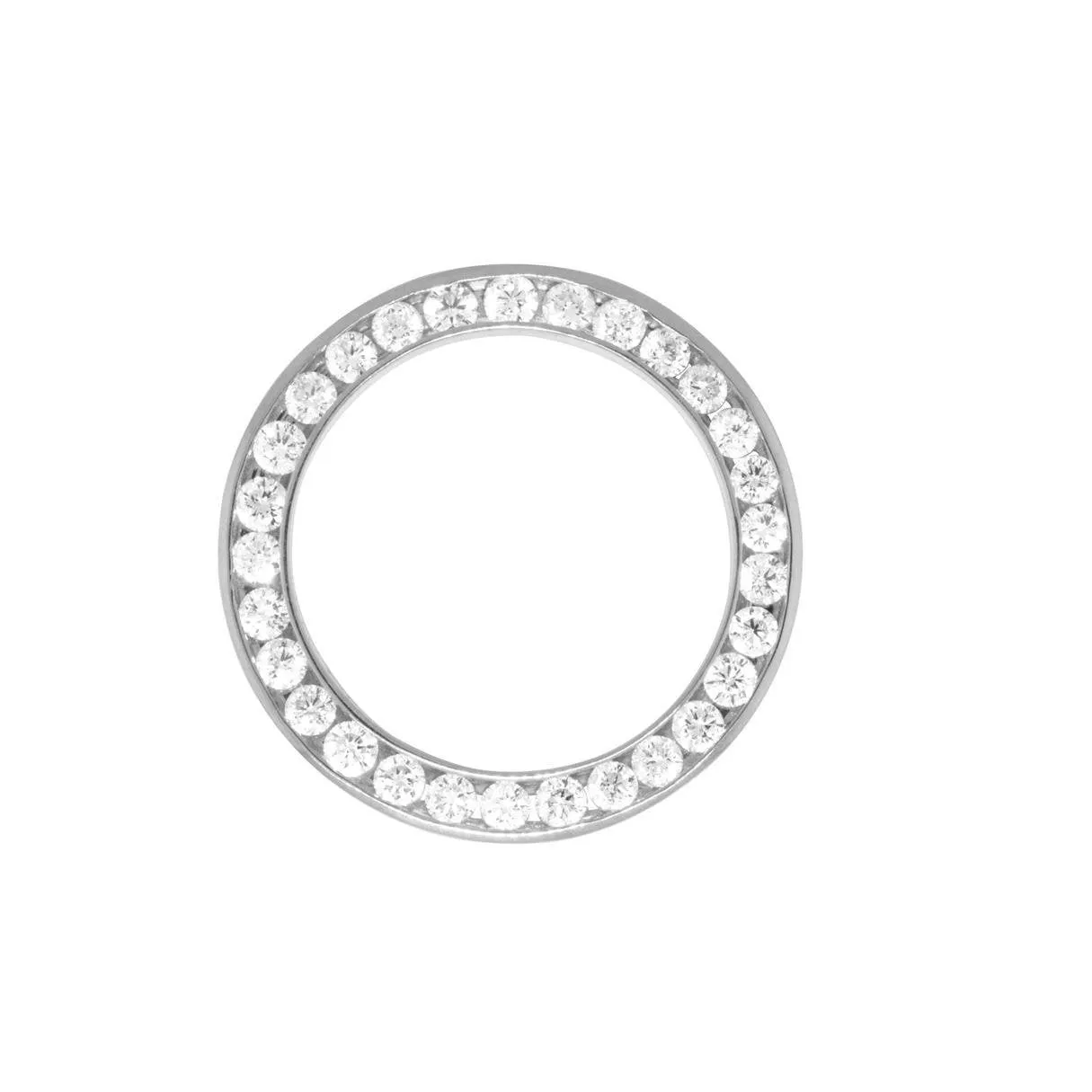 Ladies 31 Mm Round Earth Mined Diamond Bezel To Fit Rolex watch 31MM Model 278240 18K White Gold