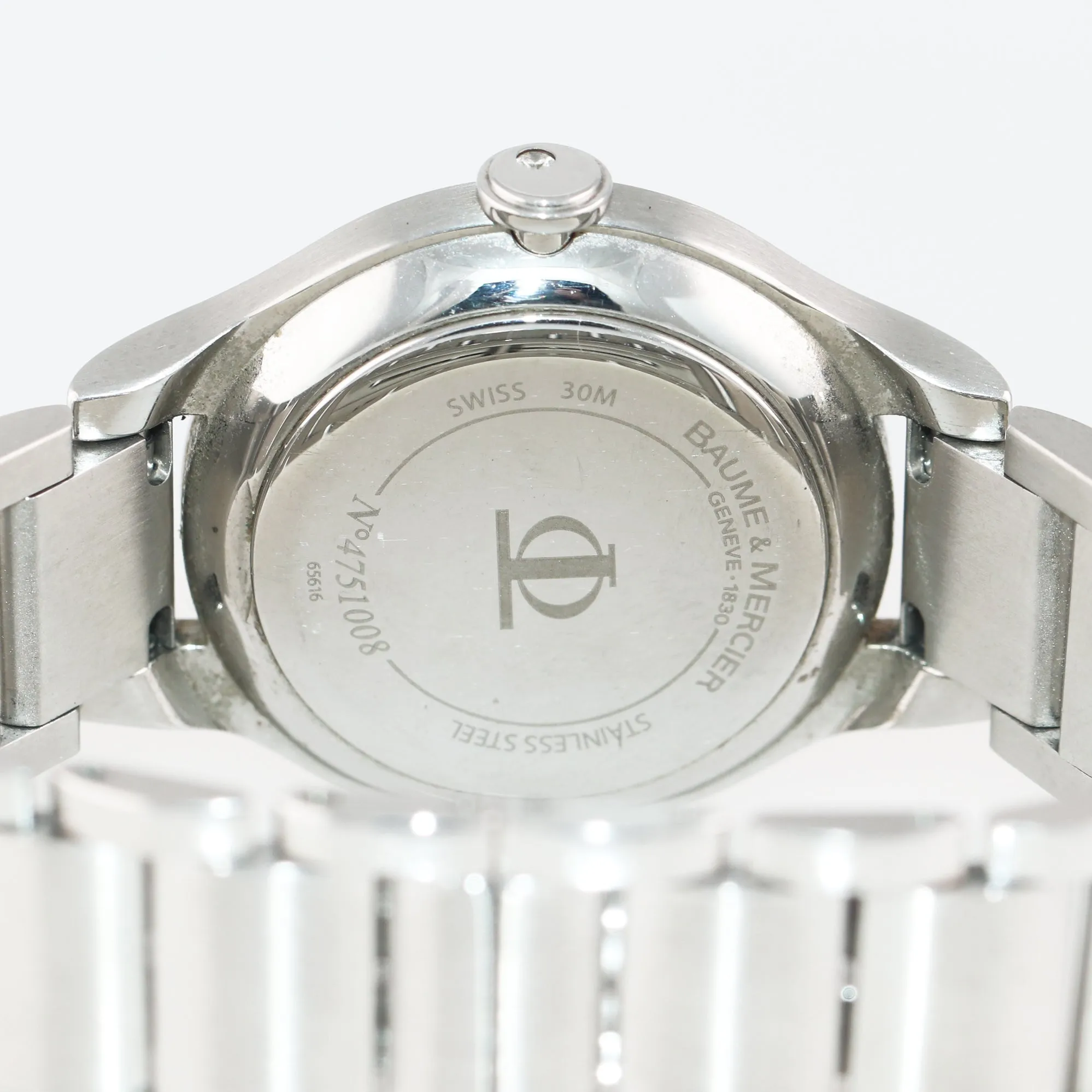 Ladies Baume Mercier Ilea 65616 Stainless Steel Quartz Diamond Date MOP Watch