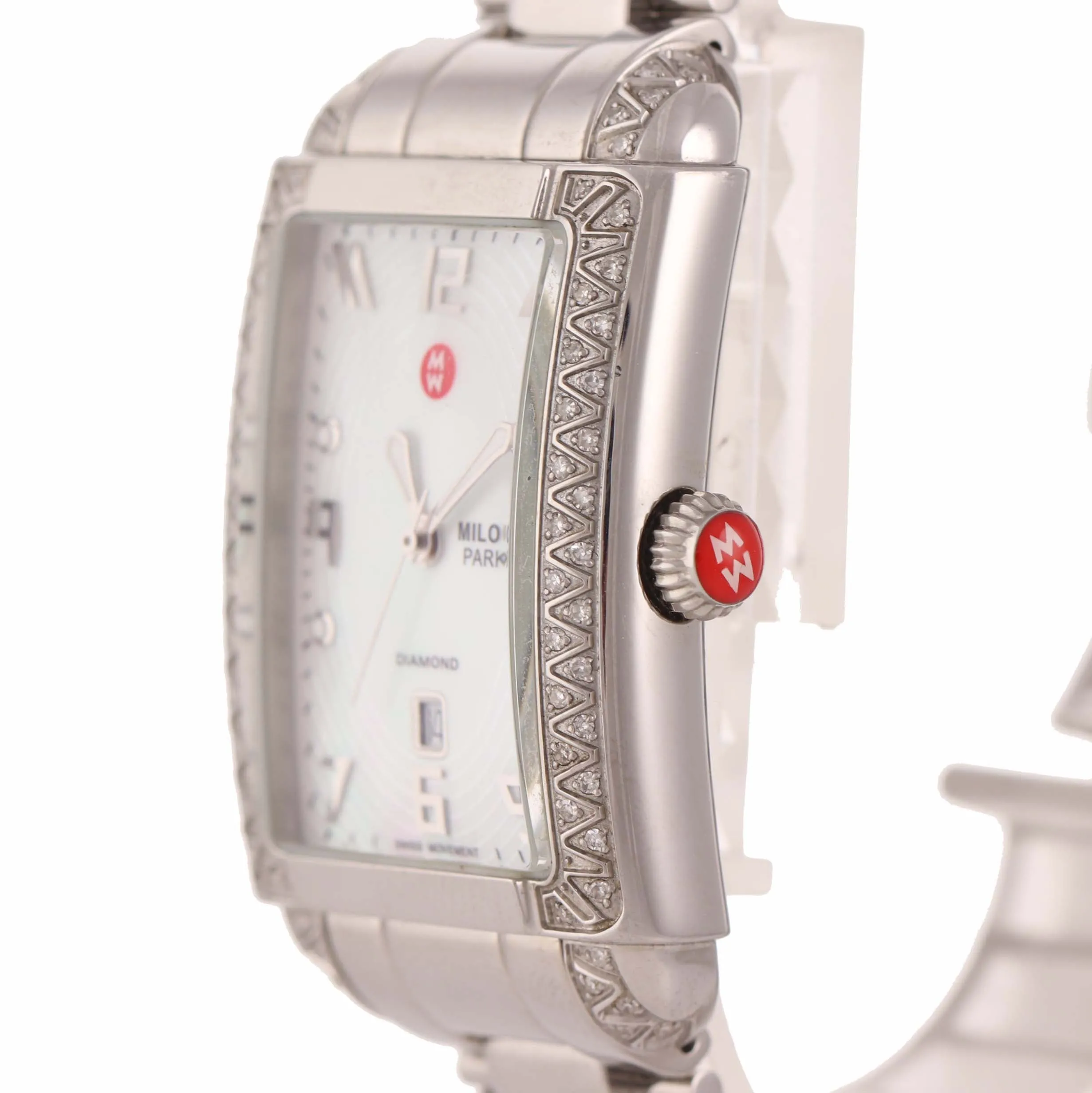 Ladies Michele Milou Park MOP Steel Diamond MW15C01A2025 Date Watch B9
