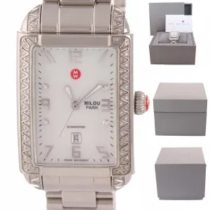 Ladies Michele Milou Park MOP Steel Diamond MW15C01A2025 Date Watch B9