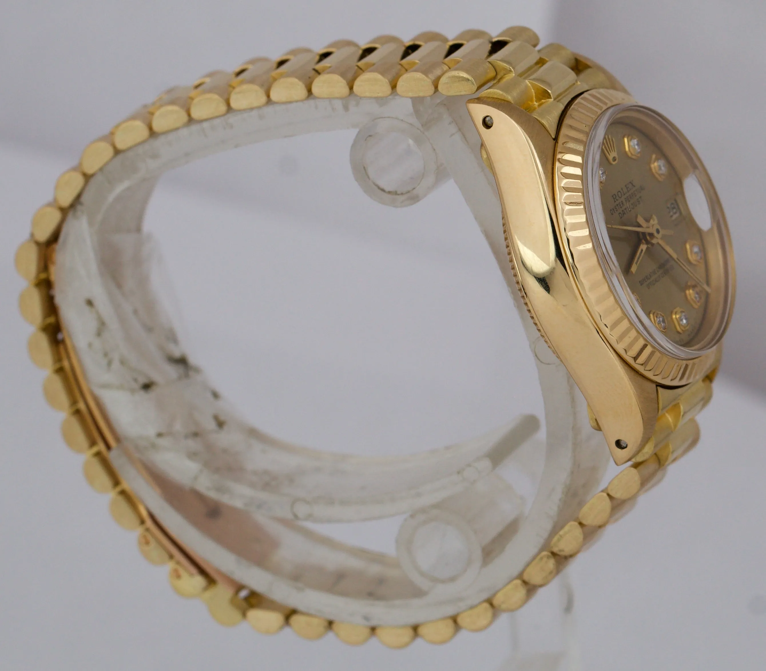 Ladies Rolex DateJust President Champagne Diamond 18K Yellow Gold 6917 Watch