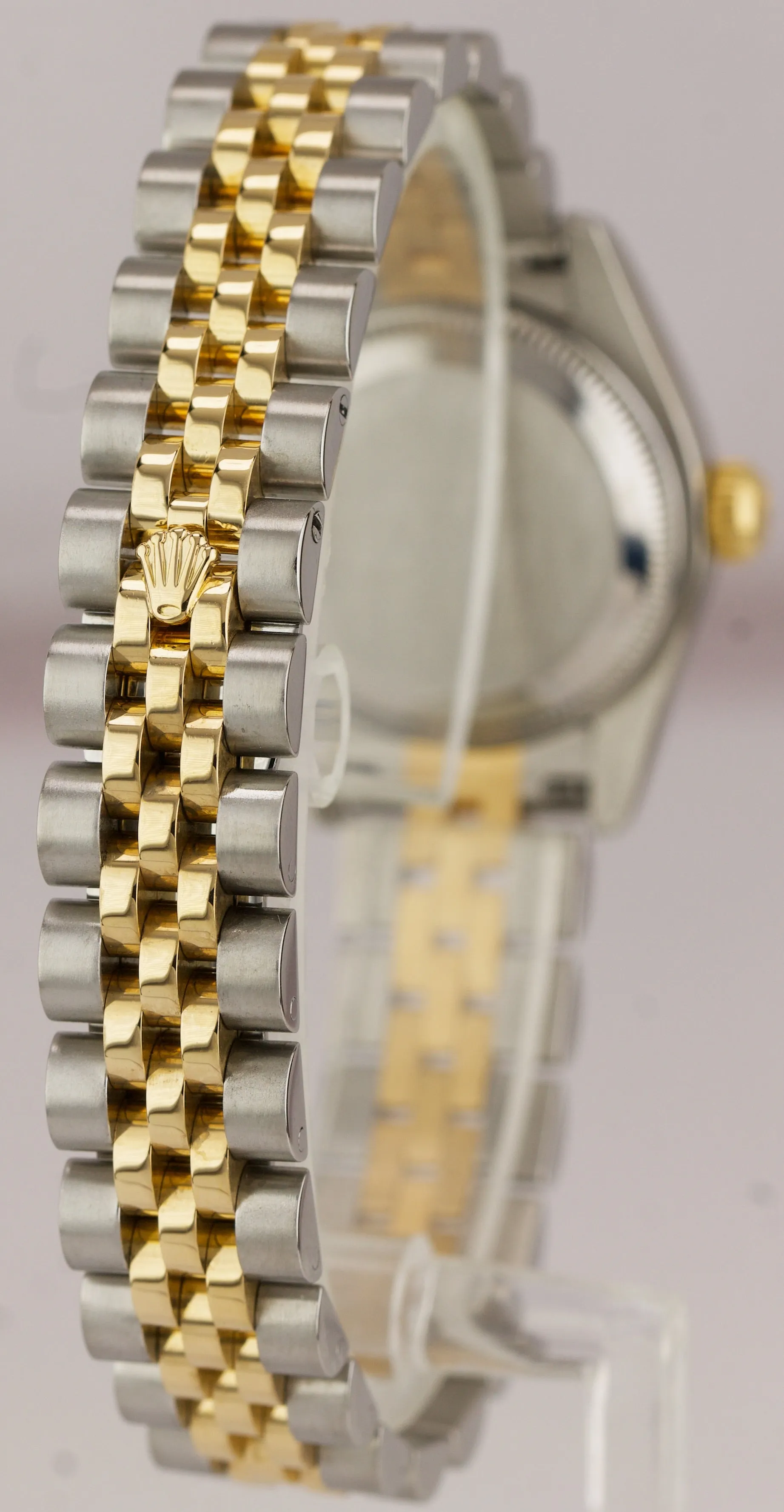 Ladies Rolex DateJust Two-Tone Gold 26mm Silver Diamond Jubilee Watch 179173 B P