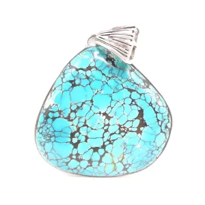 Large King's Manassa Turquoise and Sterling Silver Pendant