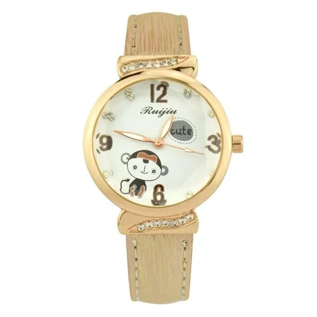 Leather Belt Watch Fashion Women Watches  Lovely Cartoon