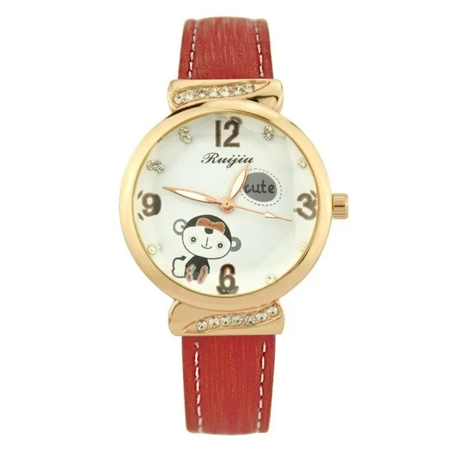 Leather Belt Watch Fashion Women Watches  Lovely Cartoon