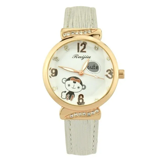 Leather Belt Watch Fashion Women Watches  Lovely Cartoon