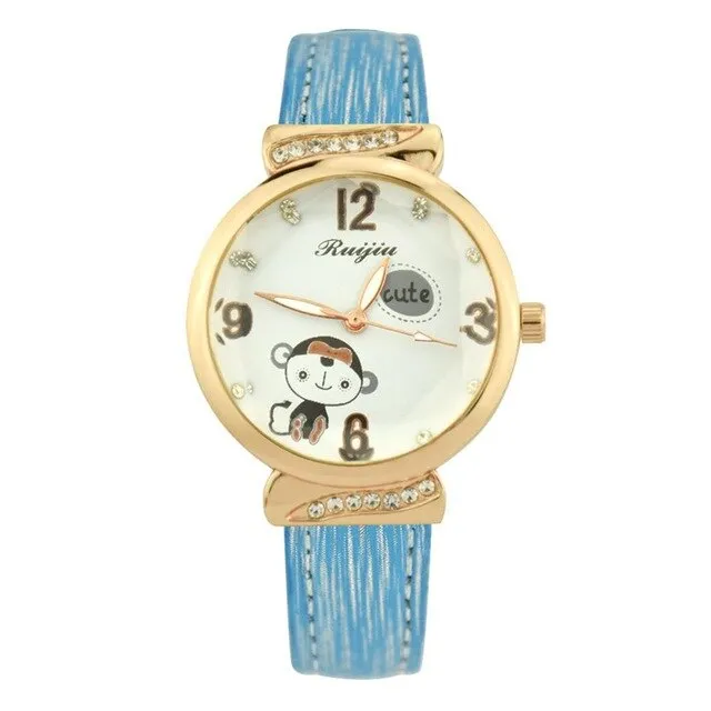 Leather Belt Watch Fashion Women Watches  Lovely Cartoon