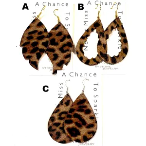 Leopard Leather Earrings