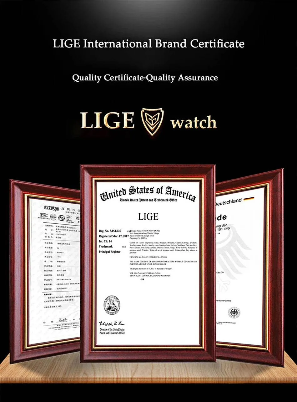 LIGE Smart watch Ladies Full touch Screen Sports Fitness watch IP67 waterproof Bluetooth For Android iOS Smart watch Female