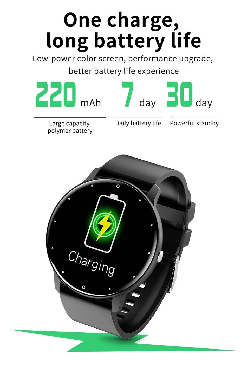 LIGE Smart watch Ladies Full touch Screen Sports Fitness watch IP67 waterproof Bluetooth For Android iOS Smart watch Female