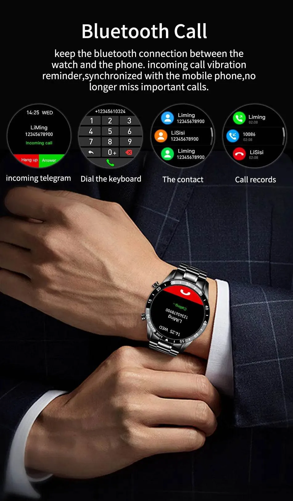 LIGE Smart Watch Men Full Circle Touch Screen Bluetooth Call Men Smartwatch Waterproof Sport Activity Fitness Watch Box