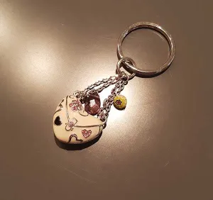 Little Heart Shaped Purse with Color Plating Key Ring