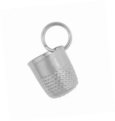 Little Vintage Thimble Charm in 14 Karat Yellow or White Gold