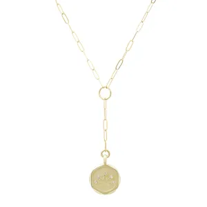 Lotus 14K Yellow Gold Y & Diamond Necklace
