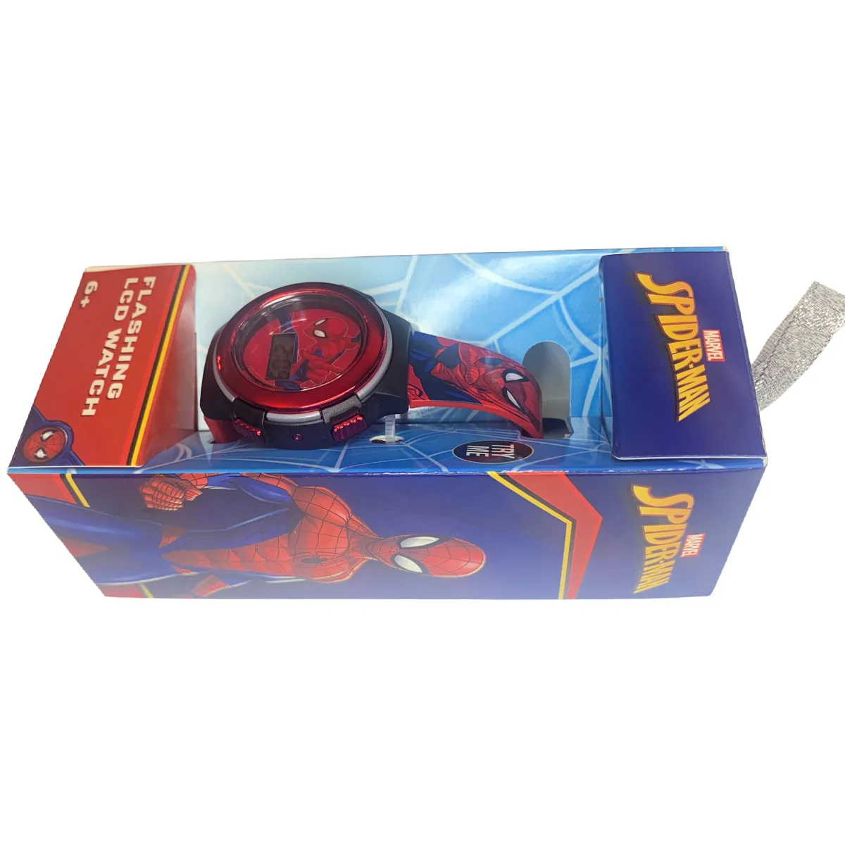 Marvel SPIDER-MAN Flashing LCD Watch Round Face Unisex Boy Girl Kids NEW In Box