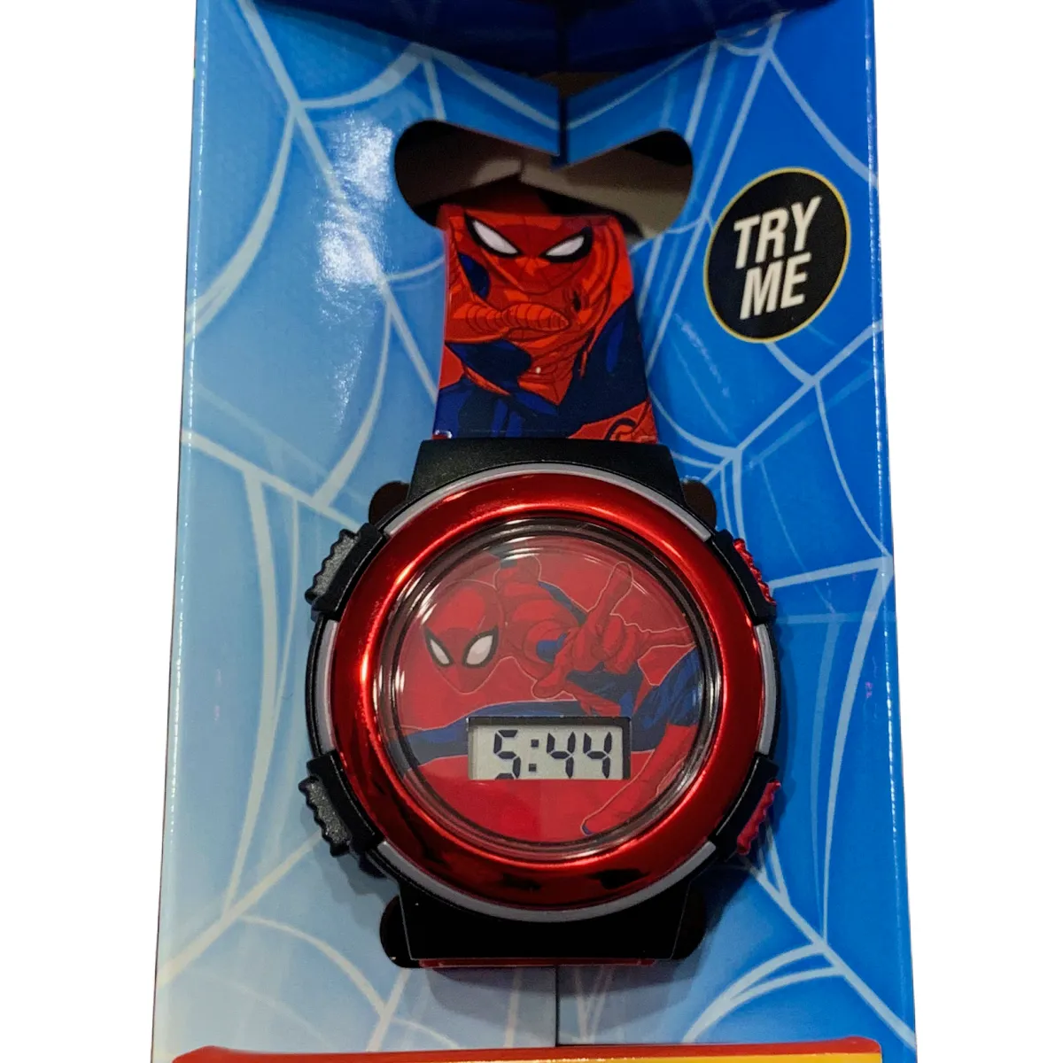 Marvel SPIDER-MAN Flashing LCD Watch Round Face Unisex Boy Girl Kids NEW In Box