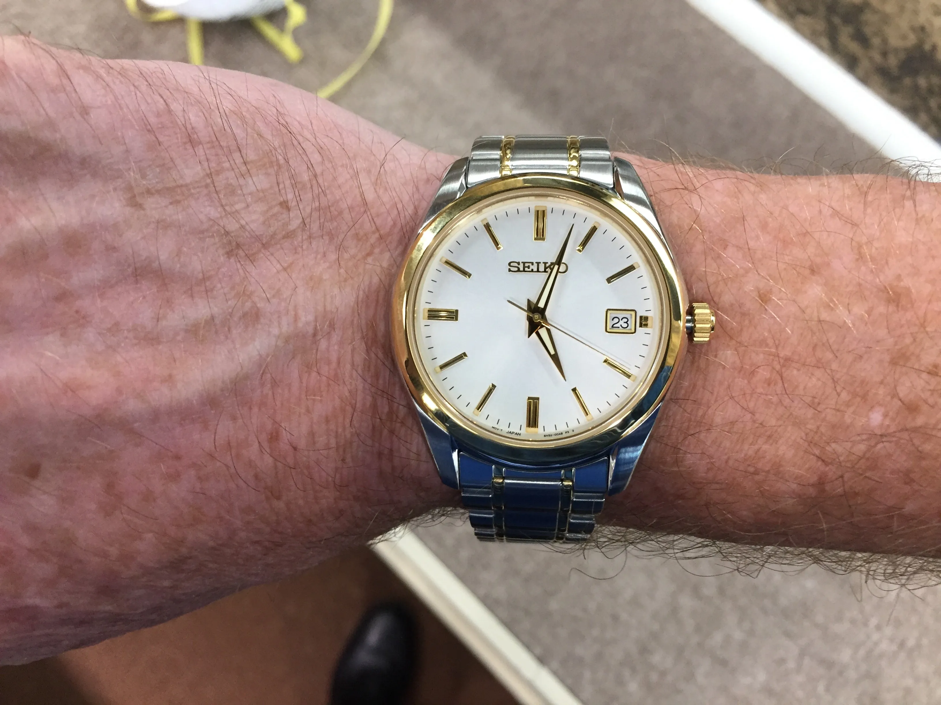 Men's Seiko Gold And Silver Stainless Steel Watch