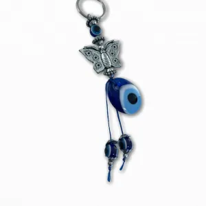 Metal Butterfly Evileye Keychain - Premium Quality