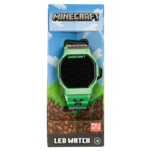 MINECRAFT Green LED Watch Octagon Face Digital Unisex Kids NEW