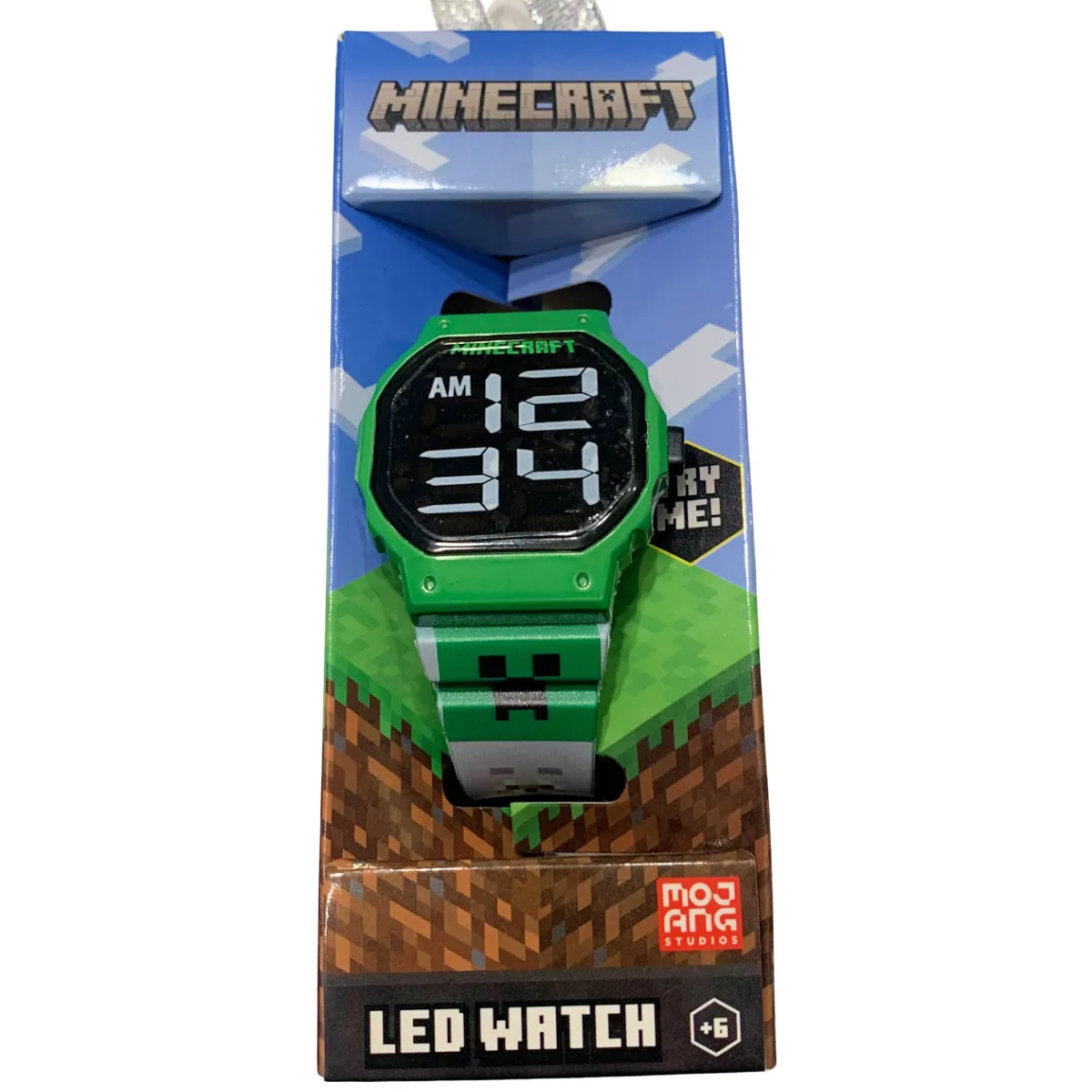 MINECRAFT Green LED Watch Octagon Face Digital Unisex Kids NEW