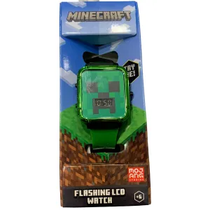 MINECRAFT Green LED Watch Rectangle Face Digital Unisex Kids NEW
