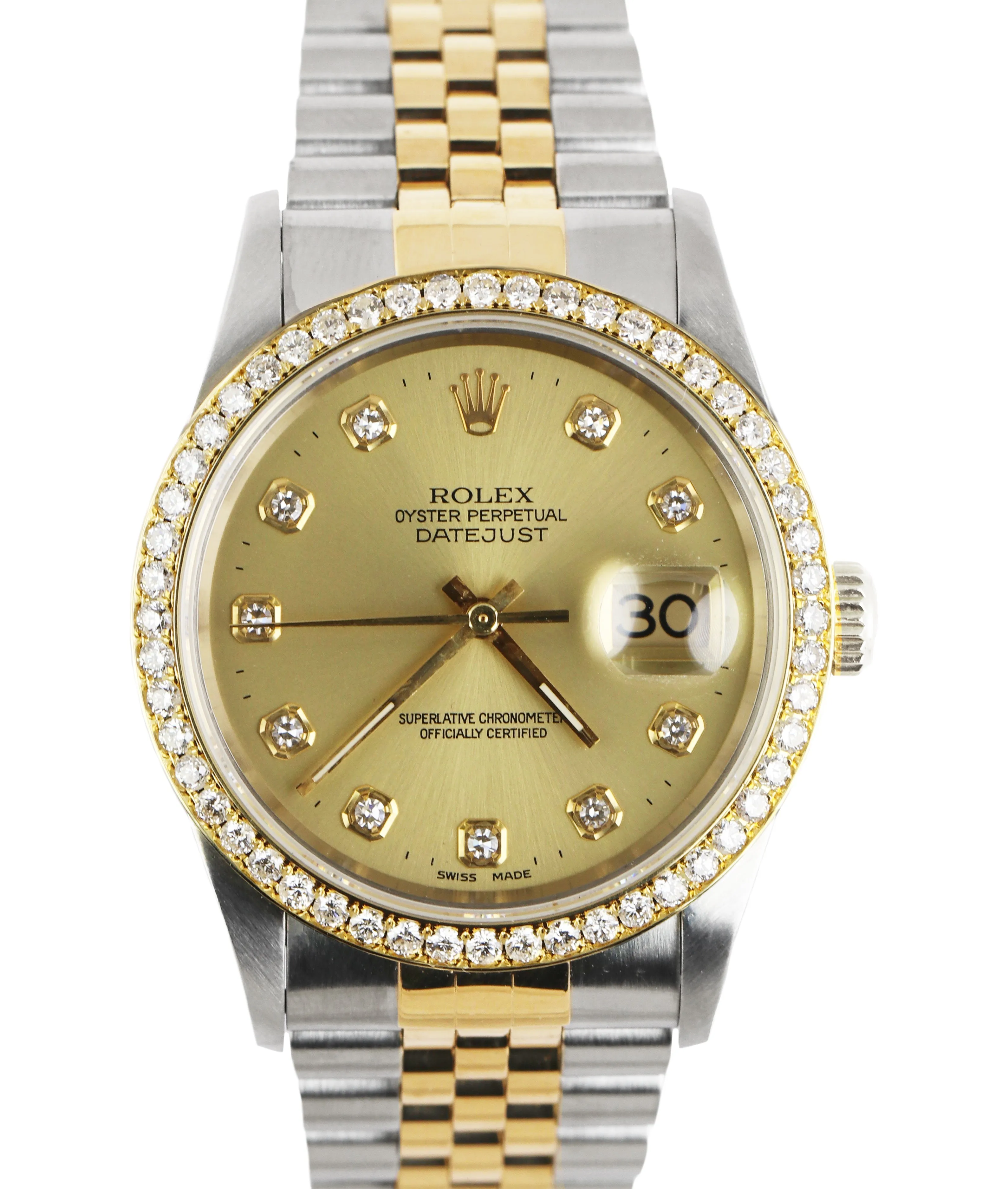 MINT Rolex DateJust 36mm Champagne Diamond 16233 Two-Tone 18K Gold Jubilee