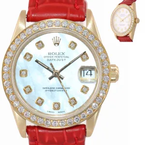 MINT Rolex President 68278 DateJust Midsize 31mm 18k Gold MOP Watch Box.