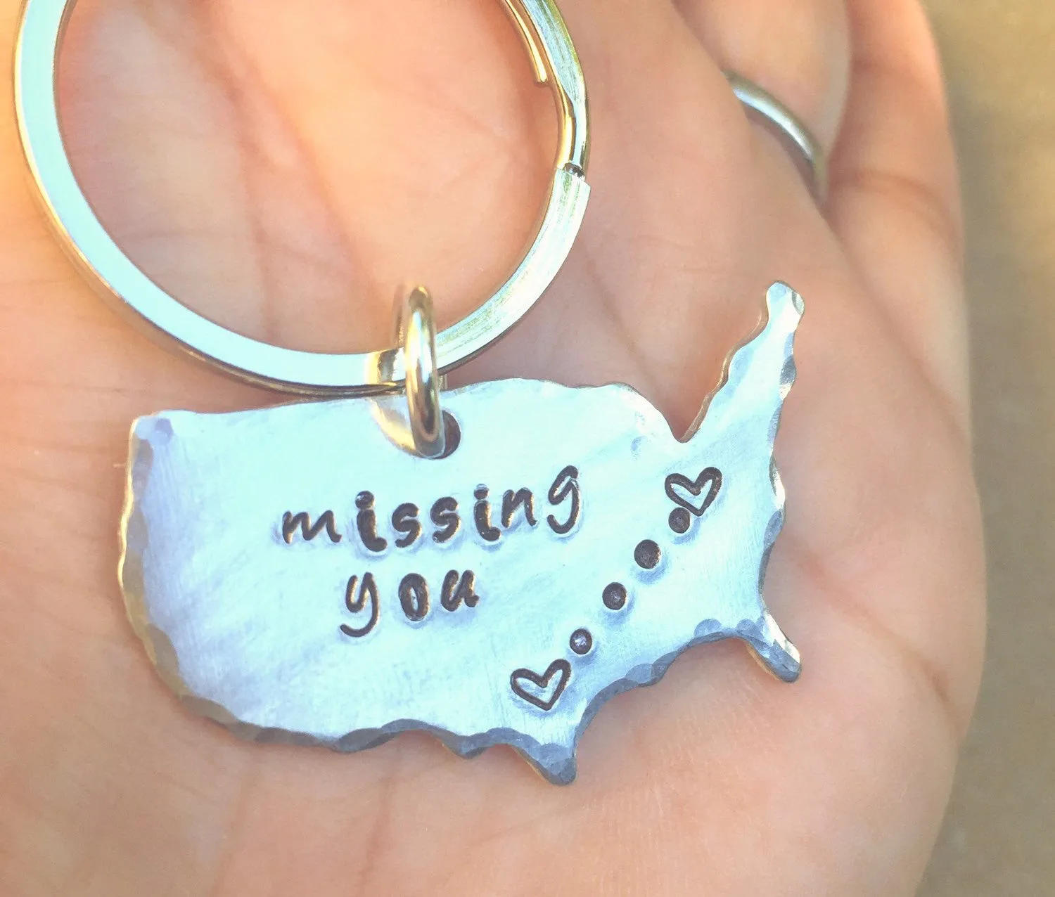 Missing You, Fathers Day Gift, Worth Every Mile, United States Keychain, Gifts for Men, Long Distance  Keychain, Couples Keychain