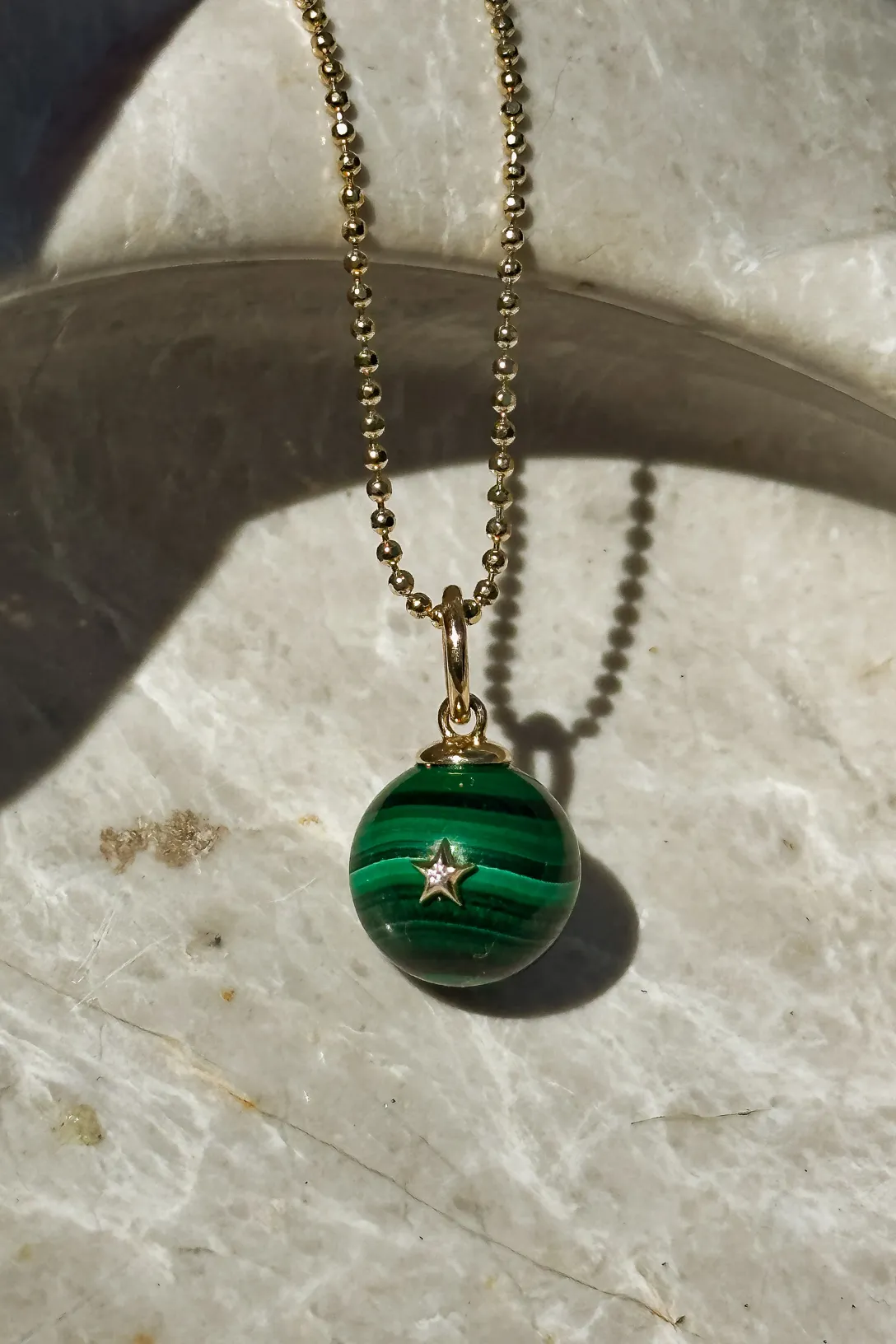 Morning Star Diamond Charm | Malachite