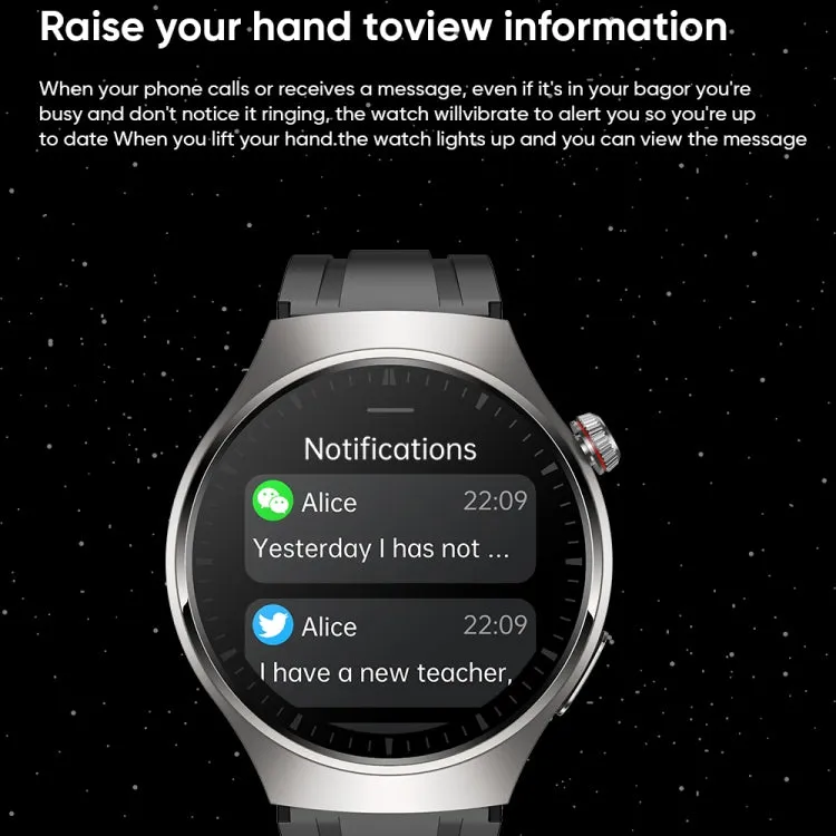 MT200 1.43 inch AMOLED IP67 Steel Band Smart Call Watch, Support ECG(Black)