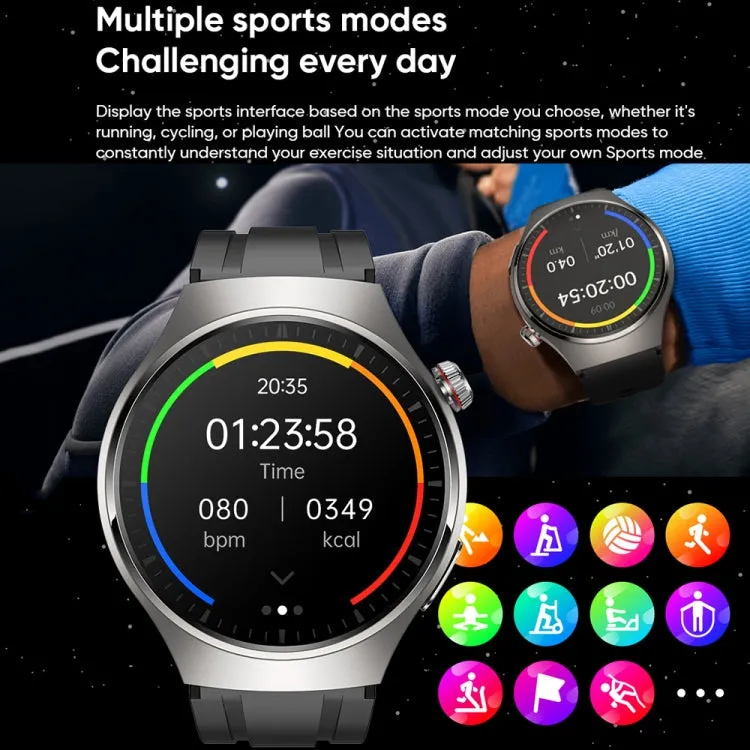 MT200 1.43 inch AMOLED IP67 Steel Band Smart Call Watch, Support ECG(Black)