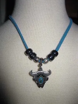 Necklace Steer Skull With Beads