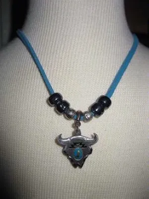 Necklace Steer Skull With Beads