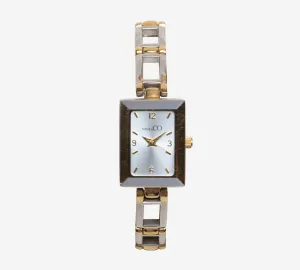 Nine & CO. Rewound Silver Square Metal Bracelet Quartz Analog Watch