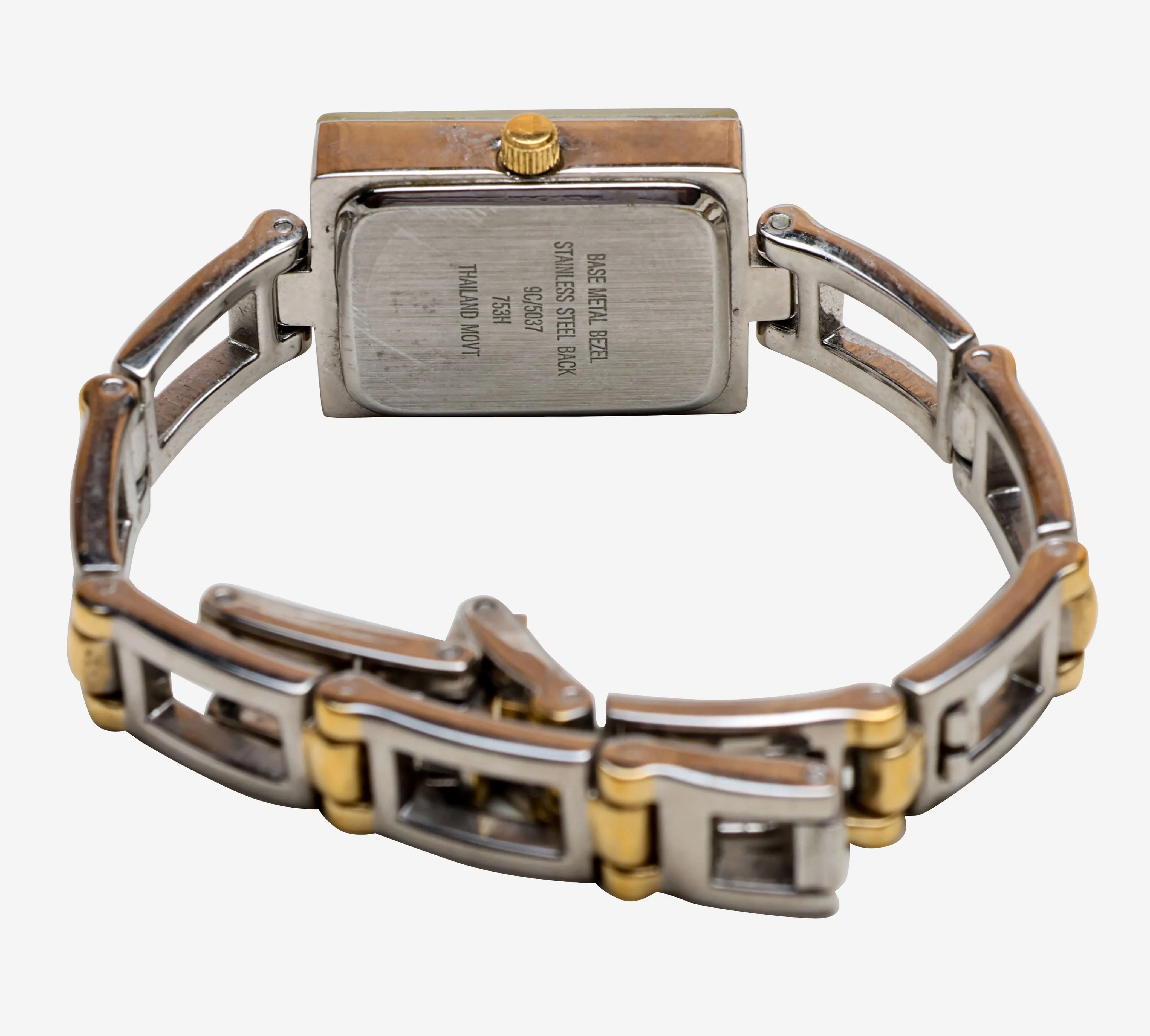 Nine & CO. Rewound Silver Square Metal Bracelet Quartz Analog Watch