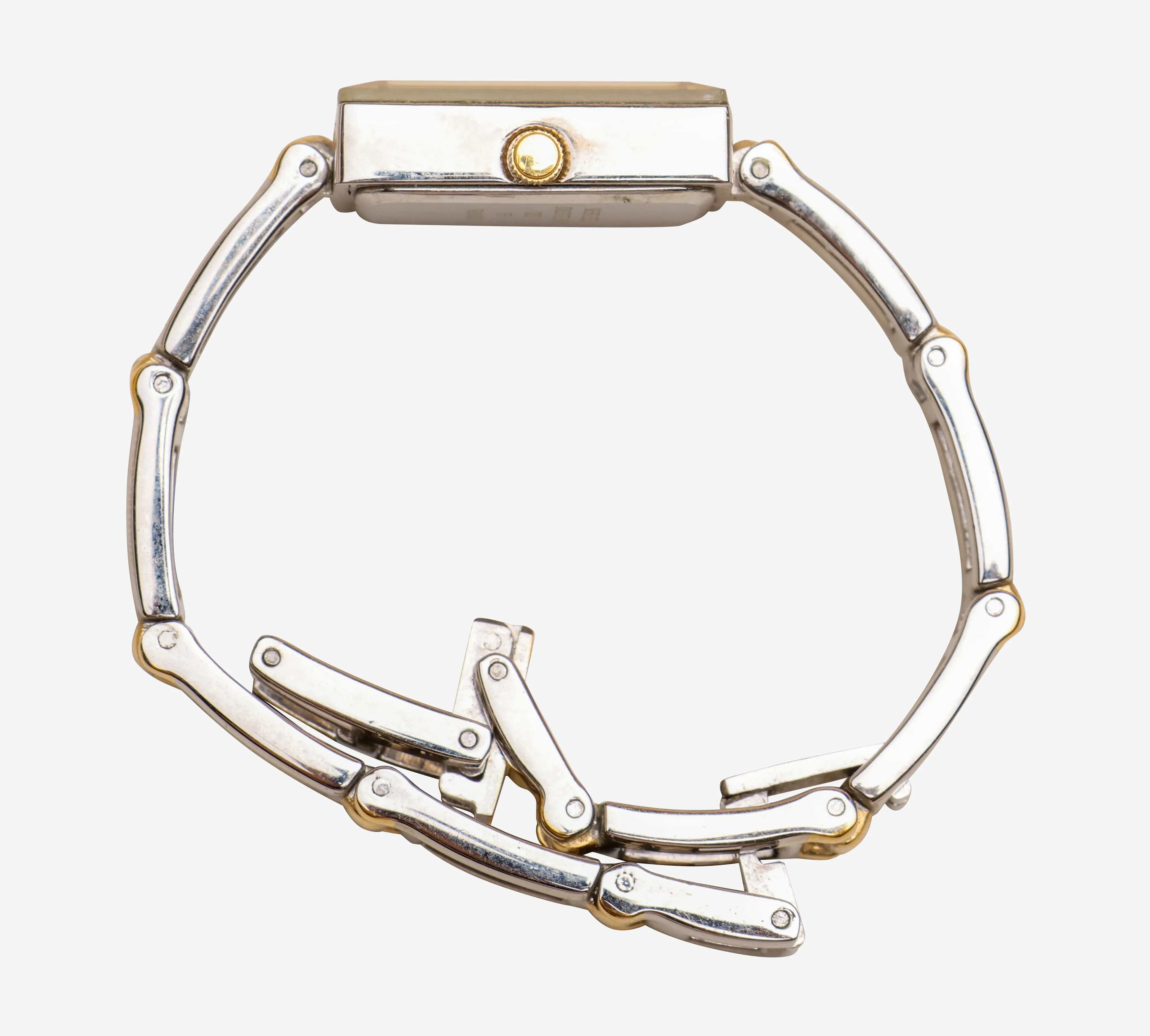 Nine & CO. Rewound Silver Square Metal Bracelet Quartz Analog Watch