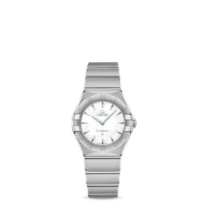 Omega Constellation 28mm Ladies Watch - Ref: 131.10.28.60.05.001 - White Mother of Pearl Index Dial, Stainless Steel Bracelet
