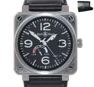 PAPERS Bell & Ross  BR01-97 Power Reserve 46mm Steel Leather Watch Box