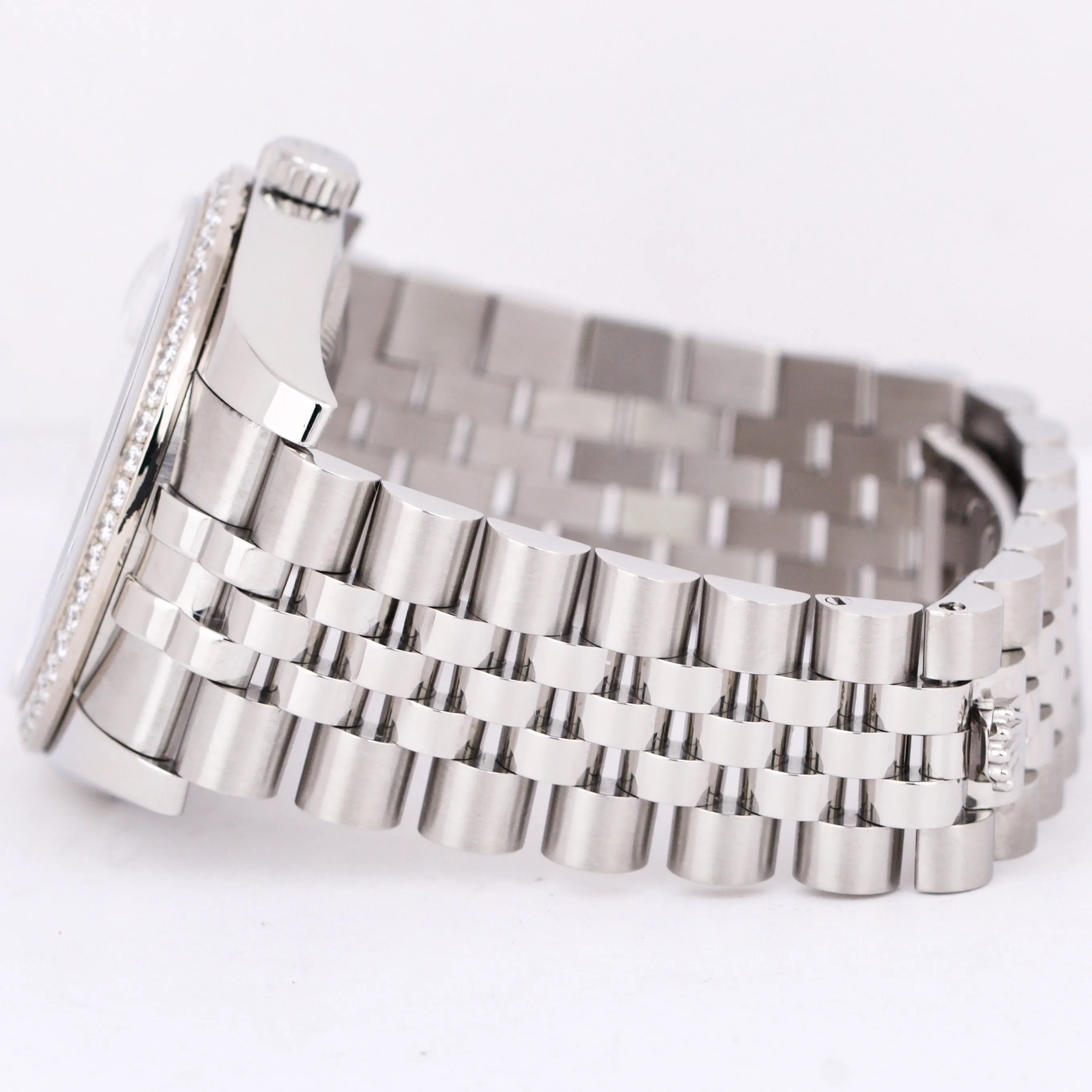 PAPERS Rolex DateJust RHODIUM WAVES Steel DIAMOND 36mm JUBILEE 116244 Watch B P