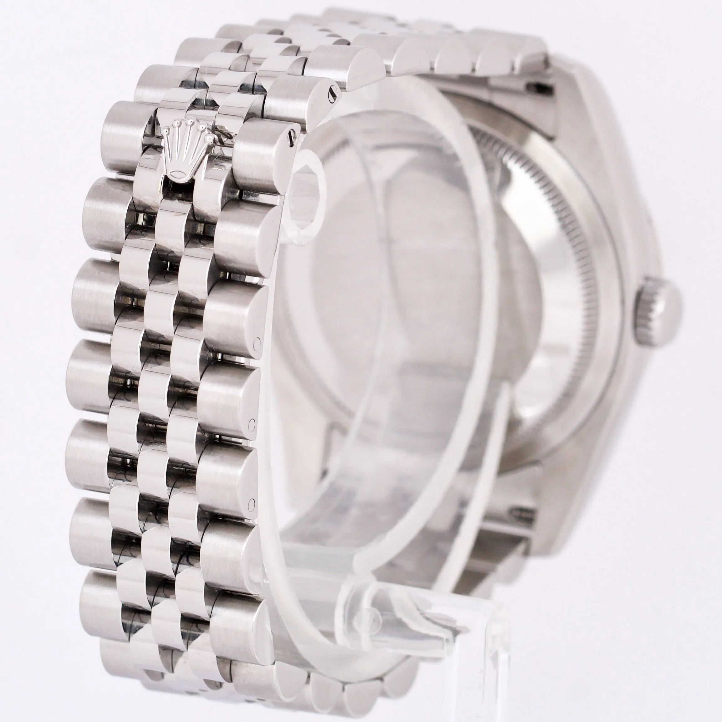 PAPERS Rolex DateJust RHODIUM WAVES Steel DIAMOND 36mm JUBILEE 116244 Watch B P