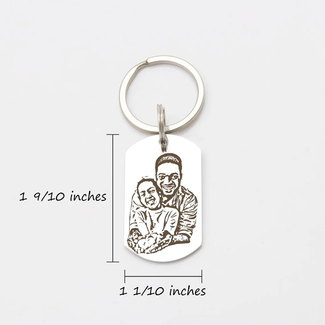 Personalized Double Sided Engraved Photo Keychain