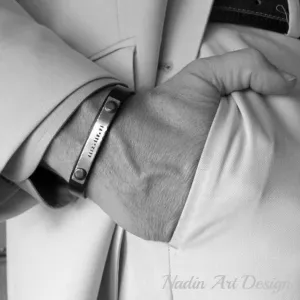 Personalized Husband Bracelet - Custom Engraved Bracelet for Dad
