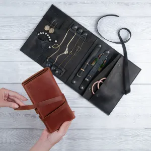 Personalized Jewelry Organizer. Leather Jewelry Organizer. Jewelry Roll. Jewelry Holder. Travel Jewelry Case. Birthday, Christmas Gift.
