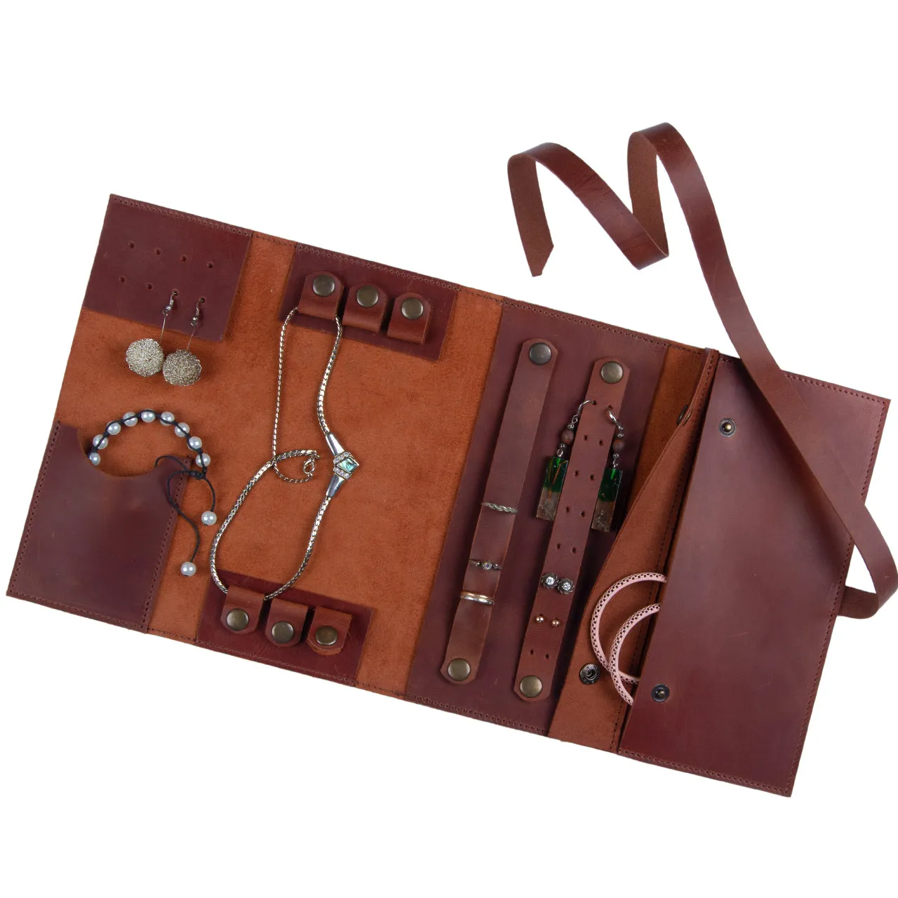 Personalized Jewelry Organizer. Leather Jewelry Organizer. Jewelry Roll. Jewelry Holder. Travel Jewelry Case. Birthday, Christmas Gift.