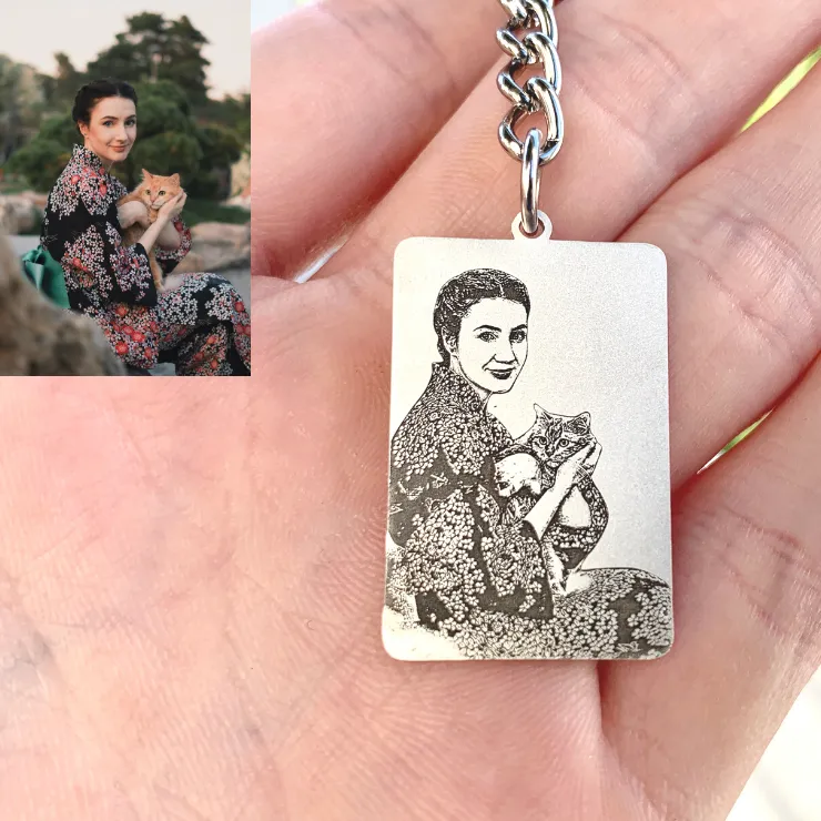 Personalized Rectangle Photo Keychain
